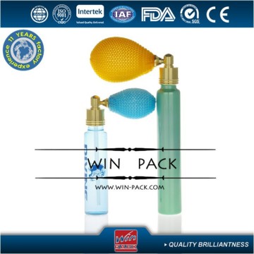 5ml 15ml blue and green gasbag bottle with blue and orange color gasbag sprayer, colored gasbag bottle manufacturer