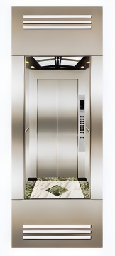 Lift kapsul perak dan emas untuk lift penumpang