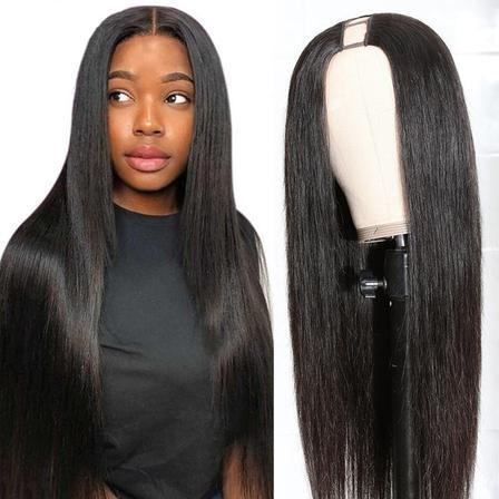 Silky Straight U Part Human Hair Wig