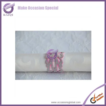 #18371 rhinestone brooch napkin rings/crochet napkin rings