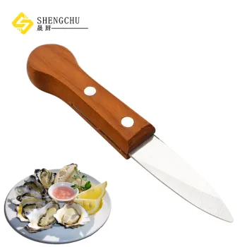 Hot Sale Professional Stainless Steel Kitchen Seafood Tools & Seafood Knife with Wooden Handle