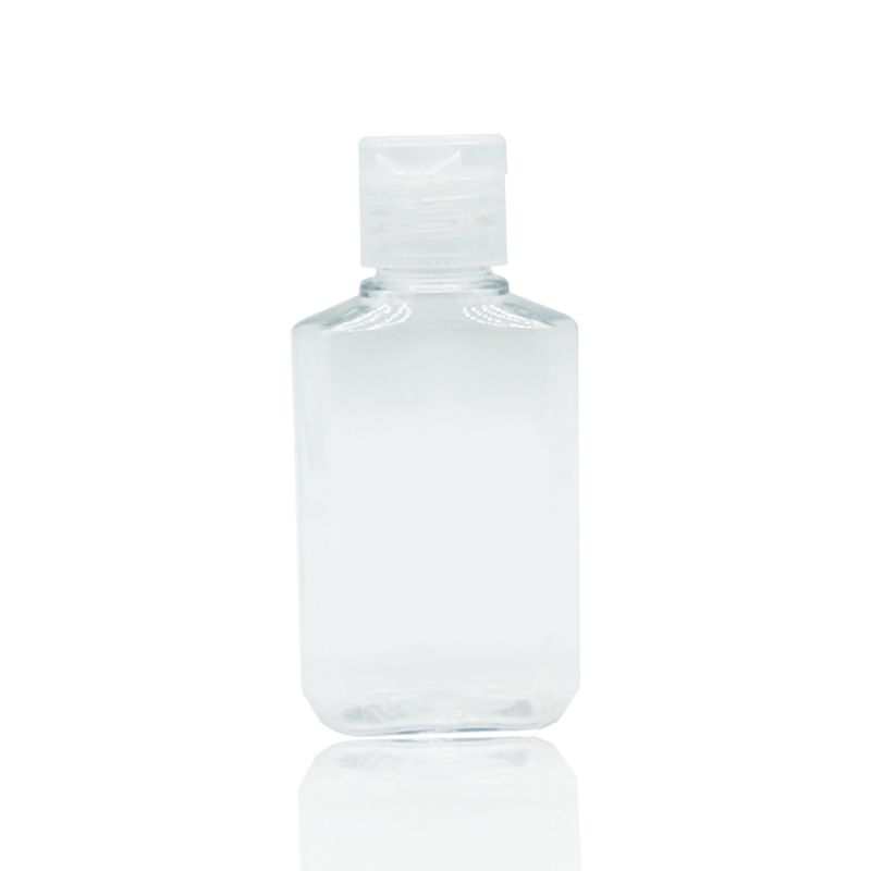 Botella ovalada de PET transparente de plástico de 2 oz 60 ml