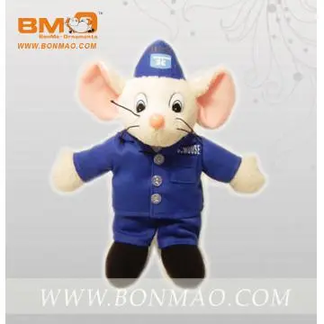 Soft Toys Stuffed Animals Plush Mouse with Clothes and Hat