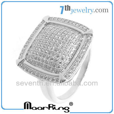 925 Sterling Silver micro paved CZ Rings Rhodium Plated Silver rings 4.60g