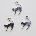 Antique Silver Color Alloy Cat Charms For Jewelry Making Crafting Fashion pendant