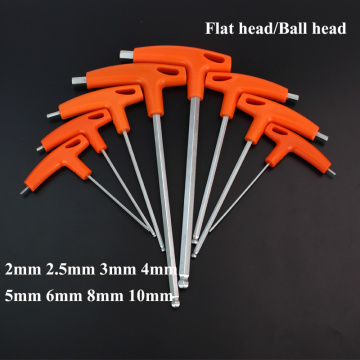 2/2.5/3/4/5/6/8/10mm Flat/Ball head Hex key allen wrench Hand tool T-Handle Hex Key Wrench Ball End Allen Hex Key Wrench Spanner