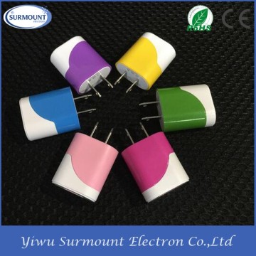 Portable Travel 110-220V Fast Charge Desktop colorful single 1 port 1a wall charger usb type c