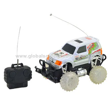4-function radio control car with transparent wheel