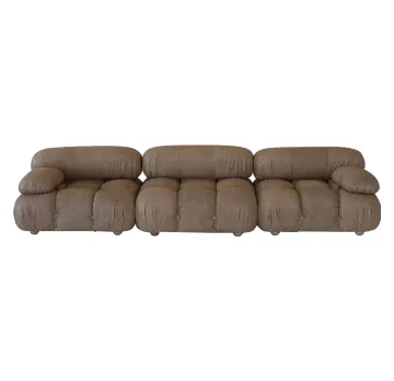 YUANF Series Light Walnut Elegant Leather Sofa