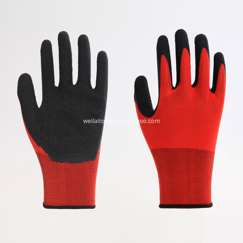 Safety machine knitted seamless glove latex coated gloves