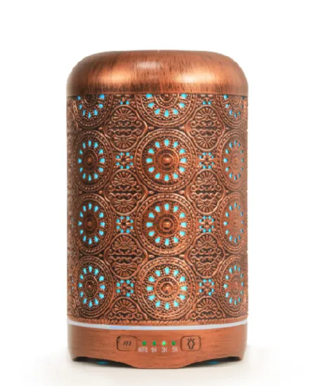 Purple Bronze Aroma Diffuser - 250ML Metal Ultrasonic Humidifier