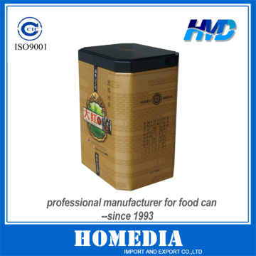 Square can for premium tea