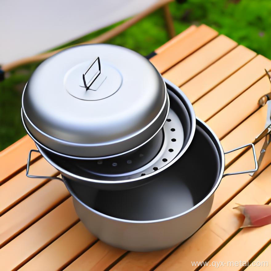 Hot Selling Pure Titanium Camping Double Handle Pot