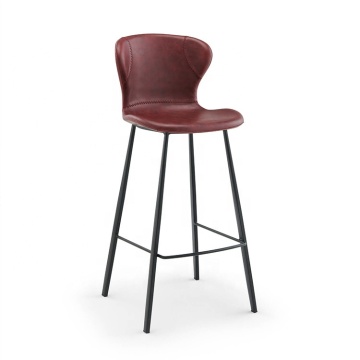 Yushi Modern Luxury PU Leather Bar Stool with Metal Frame