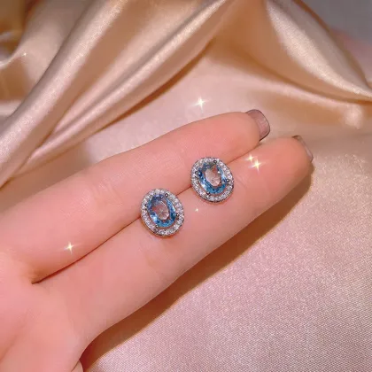 HYH Topaz Necklace Ring Earrings Wedding Jewelry Set