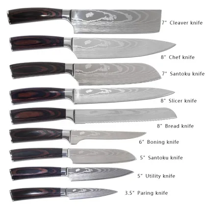 Professional Laser-Sharpened Chef Knife Set for Culinary Excellence: Stainless Steel Kitchen Cutlery