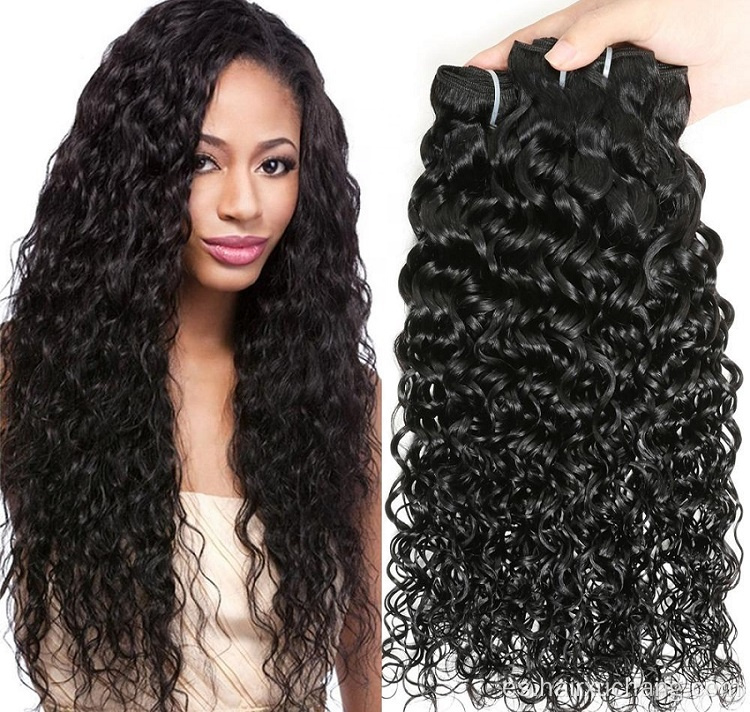 Brasileño Remy Hair Extension 3 Bundles con 4*4 Laces frontales Kinky Curly Human Color Natural Color 1B Bundles de cabello
