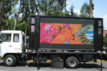 Truck Mounted Led Display Screen , Programmable Led Billboard For Liquid Market