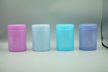 Multi-color glass jar for candles