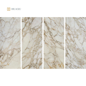 Huaxu Cut to Size Golden Calacatta White Marble Flooring