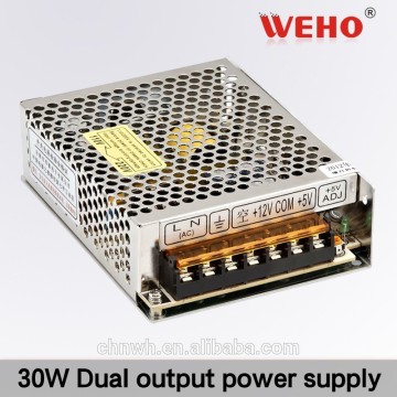 Professional manufacturer 30W Dual output 5v&12v switching power supply 220v input