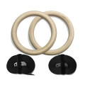 fitness training adjustable wooden hanging gymnastic rings