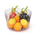 Regalo de embalaje de lujo Cesta de frutas y verduras de metal de mimbre