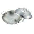 Wok en acier inoxydable 3 plis