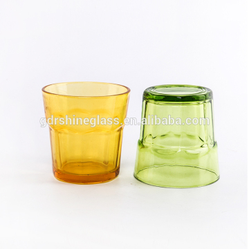Popular very cheap whisky colorful sprayed glass cup