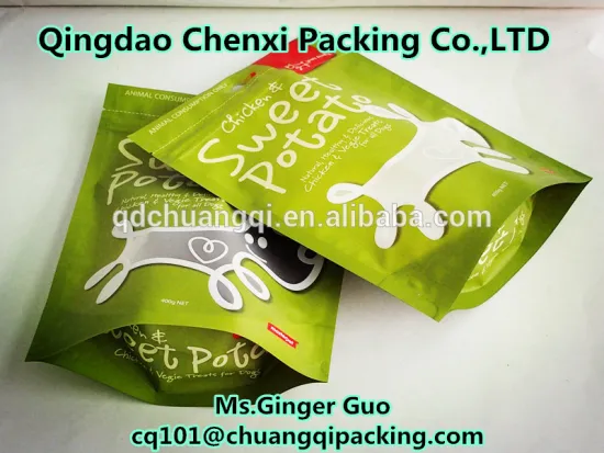 oz Dog cat bird food packaging bag with aluminium foil top ziplock closure