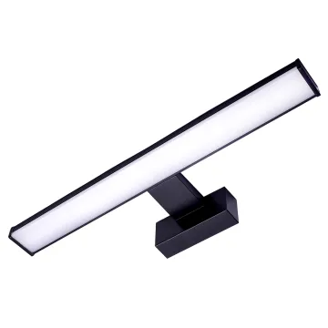 Aluminum Bathroom Mirror Vanity with Attached Hollywood Make-up Lighting, Crystal LED Light Fixture