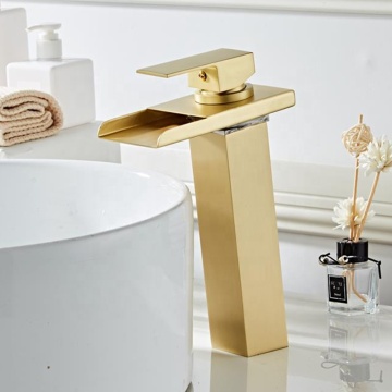 Golden Luxury LED Bathroom Faucet: A Stunning Brass Basin Mixer with Hot and Cold Water Control