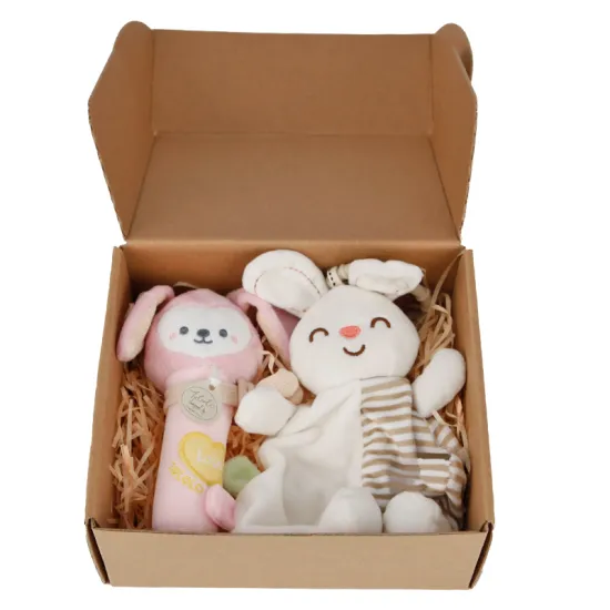 Handcrafted Wooden Animal Rattles and Bead Teething Gifts Set for Newborns