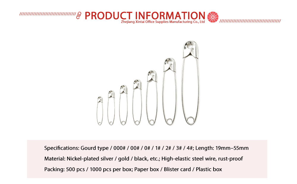Nickel Plated Metal Safety Pins x