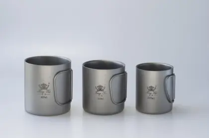 Double Walled Titanium Cup Insulated Outdoor Camping