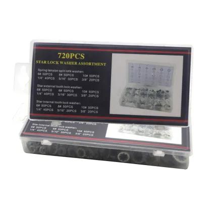SYD-1043: Comprehensive 720PCS Spring Steel Star Lock Washer Set