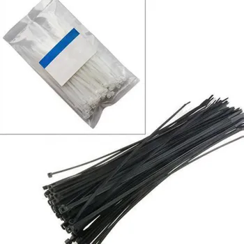 Eco-Friendly High Quality Nylon Black/White Cable Tie 3x100mm 2.5mm Self-Locking