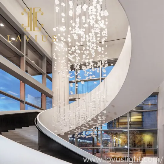 2022 new White glazed staircase chandelier customization staircase chandelier