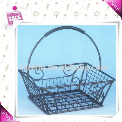 Metal flower gift basket