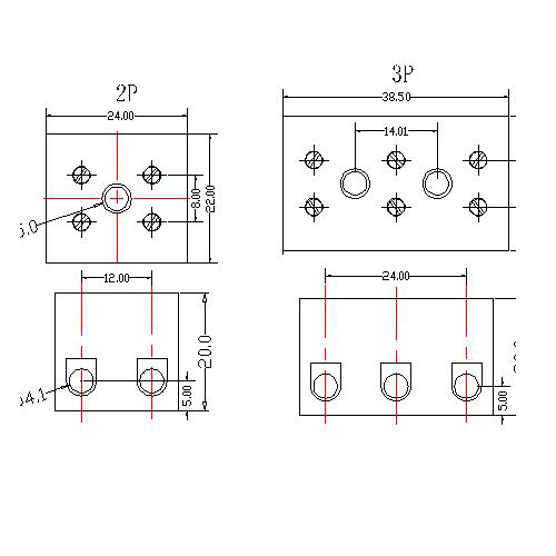 AT808-12.0XX-C Feed Through Terminal Block Pitch12.0mm 