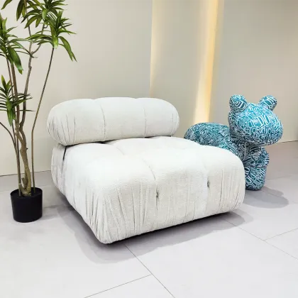 Chinese Luxury Teddy Fabric Corner Sofa for Home or Office