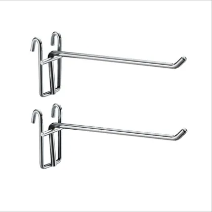 Chrome Single Long Peg Hooks (4.5mm Thickness) for Retail Display