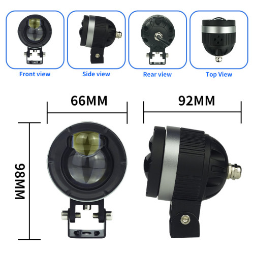 Hjg 1500Lm White Yellow Dual Color Motorcycle Spotlight