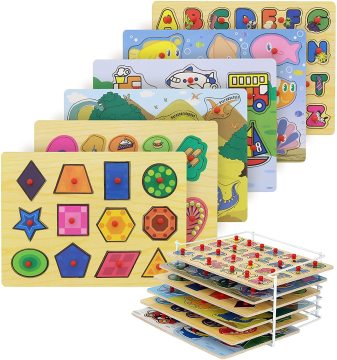DIY Educational Wooden Sea Animal Shape Puzzle Board: Building Blocks for Learning and Fun