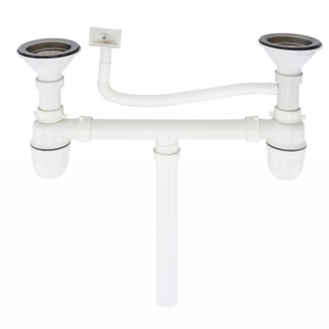 WENYING Double Bowl Drainer Kitchen Sink Siphon Accessories
