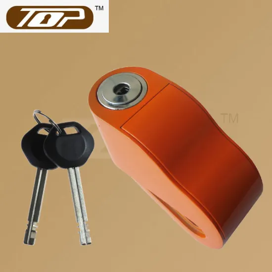2014 new orange color disc key alarm motorcycle brake lock