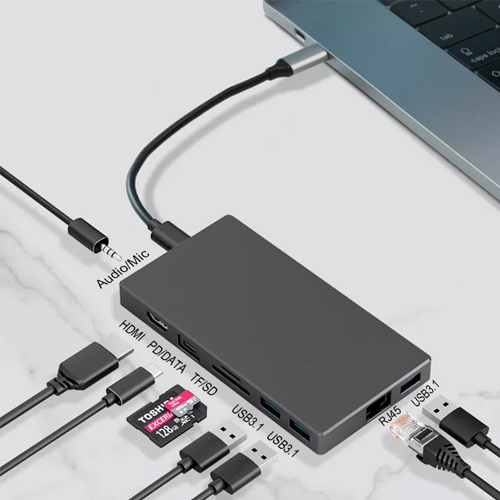 Multiport Type C Docking Station USB-C Hub with NVMe SSD Enclosure Supplier