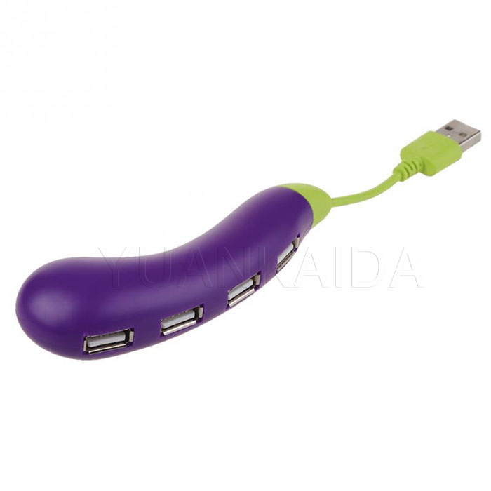 Eggplant 4 port usb splitter