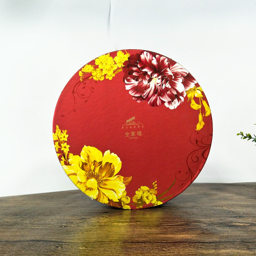 Customize Red Cardboard Paper Round Cake Boxes