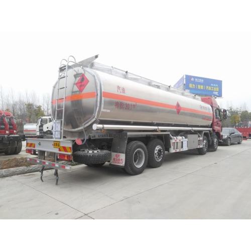 Tri-Axle 30000 33000 ลิตรความจุน้ำมันเบนซิน Ridged Trailer รถพ่วงบรรทุกน้ำมันเชื้อเพลิง